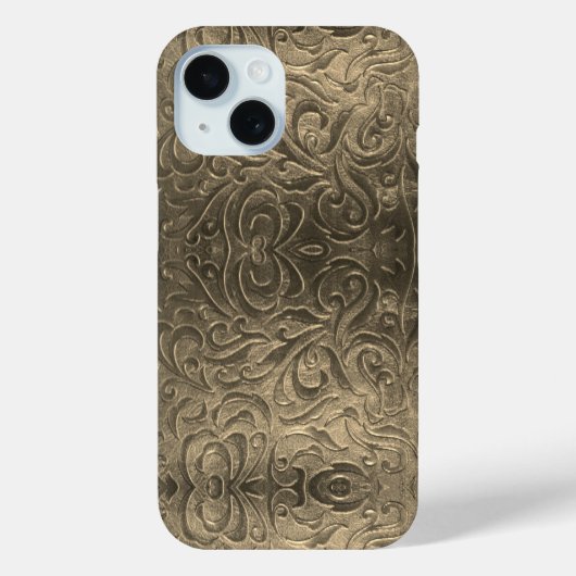 Coques Case-Mate iPhone Motif en cuir de l'Ouest brun cowboy (Verso)