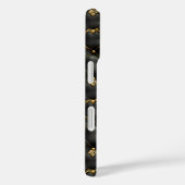 Coques Case-Mate iPhone Motif en cuir doré noir (Verso / Droite)