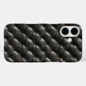Coques Case-Mate iPhone Motif en cuir noir (Verso (horizontal))