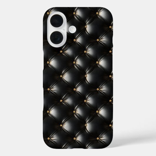 Coques Case-Mate iPhone Motif en cuir noir courbé (Verso)