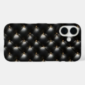 Coques Case-Mate iPhone Motif en cuir noir courbé (Verso (horizontal))