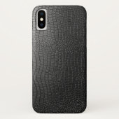 Coques Case-Mate iPhone Motif en cuir noir Faux Snakeskin (Dos)