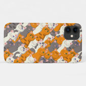 Coques Case-Mate iPhone Motif en diagonale du chat noir blanc gingembre (Dos (Horizontal))