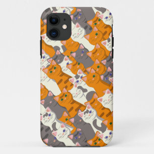 Case-Mate iPhone Case Motif en diagonale du chat noir blanc gingembre