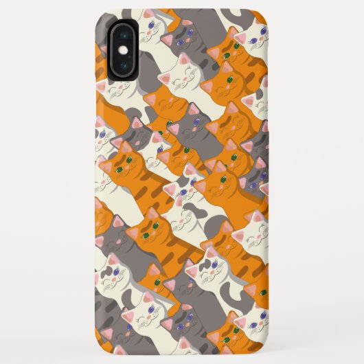 Coques Case-Mate iPhone Motif en diagonale du chat noir blanc gingembre (Dos)