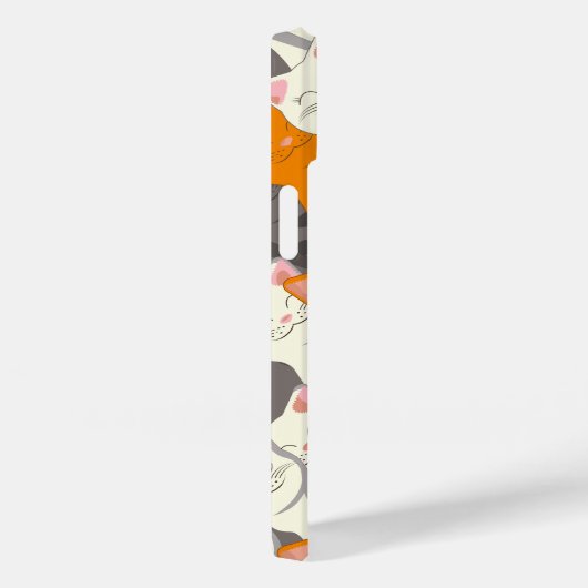 Coques Case-Mate iPhone Motif en diagonale du chat noir blanc gingembre (Verso / Droite)