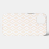 Coques Case-Mate iPhone Motif en diamant beige et blanc Coque-Mate iPhone  (Verso (horizontal))