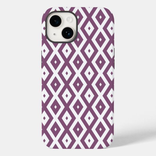 Coques Case-Mate iPhone Motif en diamant blanc et mauve (Verso)