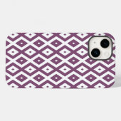 Coques Case-Mate iPhone Motif en diamant blanc et mauve (Verso (horizontal))