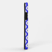 Coques Case-Mate iPhone Motif en diamant bleu et blanc (Dos/Droite)