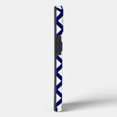 Coques Case-Mate iPhone Motif en diamant bleu et blanc marine Coque-Mate i (Verso / Droite)