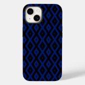 Coques Case-Mate iPhone Motif en diamant bleu et noir (Verso)