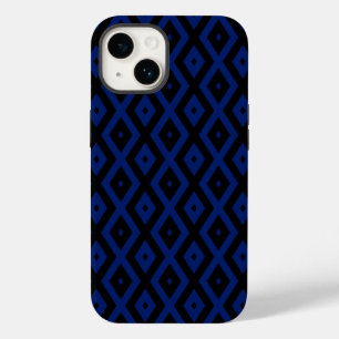 Coque Pour iPhone 14 Motif en diamant bleu et noir