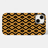 Coques Case-Mate iPhone Motif en diamant jaune et noir (Verso (horizontal))