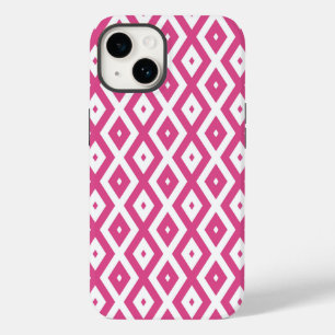Coque Pour iPhone 14 Motif en diamant rose et blanc