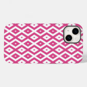 Coques Case-Mate iPhone Motif en diamant rose et blanc (Verso (horizontal))