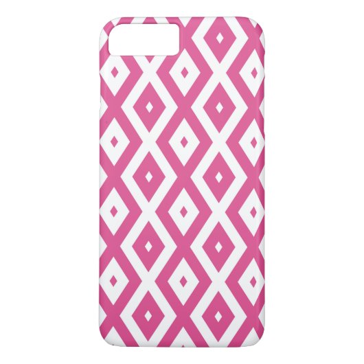 Coques Case-Mate iPhone Motif en diamant rose et blanc (Dos)