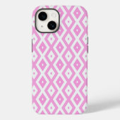 Coques Case-Mate iPhone Motif en diamant rose et blanc (Verso)