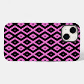 Coques Case-Mate iPhone Motif en diamant rose et noir (Verso (horizontal))