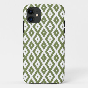 Case-Mate iPhone Case Motif en diamant vert et blanc