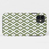 Coques Case-Mate iPhone Motif en diamant vert et blanc (Dos (Horizontal))