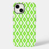 Coques Case-Mate iPhone Motif en diamant vert et blanc (Verso)