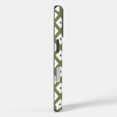 Coques Case-Mate iPhone Motif en diamant vert olive et blanc (Verso / Droite)