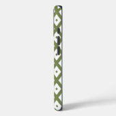 Coques Case-Mate iPhone Motif en diamant vert olive et blanc (Verso / Gauche)