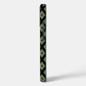 Coques Case-Mate iPhone Motif en diamant vert olive et noir (Verso / Gauche)