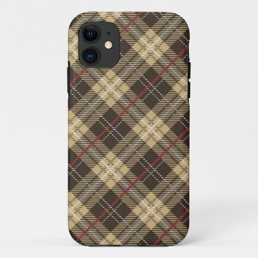 Coques Case-Mate iPhone motif en écossais Brown et beige (Dos)