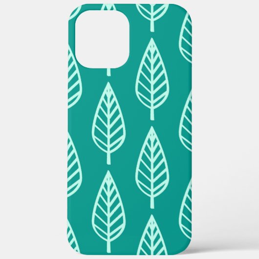 Coques Case-Mate iPhone Motif en feuille de hêtre - Peacock et aqua (Verso)