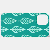 Coques Case-Mate iPhone Motif en feuille de hêtre - Peacock et aqua (Verso / Droite)