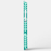 Coques Case-Mate iPhone Motif en feuille de hêtre - Peacock et aqua (Verso / Gauche)