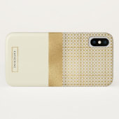 Coques Case-Mate iPhone Motif en ivoire de rayures d'or moderne chic avec (Dos (Horizontal))
