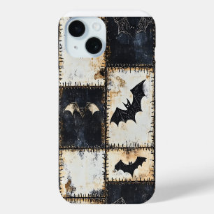 Coque Pour iPhone 15 Motif en jean gothique grunge avec chauves-souris