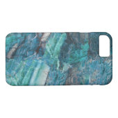 Coques Case-Mate iPhone Motif en marbre Abstrait bleu profond (Dos (Horizontal))