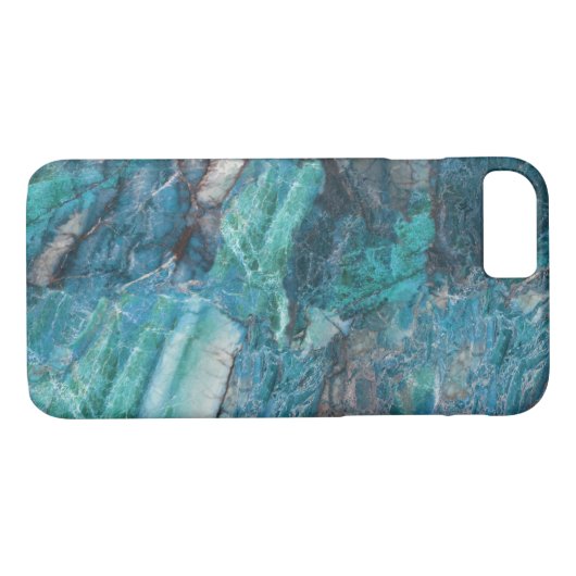 Coques Case-Mate iPhone Motif en marbre Abstrait bleu profond (Dos (Horizontal))