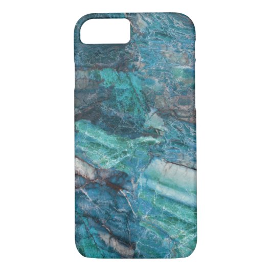 Coques Case-Mate iPhone Motif en marbre Abstrait bleu profond (Dos)