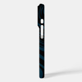 Coques Case-Mate iPhone Motif en marbre Abstrait en noir et Turquoise (Verso / Gauche)