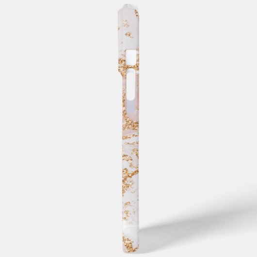 Coques Case-Mate iPhone Motif en marbre beige et or (Verso / Gauche)