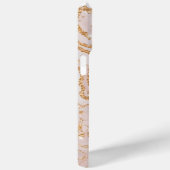 Coques Case-Mate iPhone Motif en marbre beige et or (Verso / Droite)