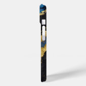 Coques Case-Mate iPhone Motif en marbre bleu avec or (Verso / Gauche)