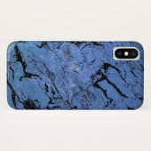 Coques Case-Mate iPhone motif en marbre bleu et noir (Dos (Horizontal))