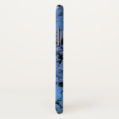 Coques Case-Mate iPhone motif en marbre bleu et noir (Dos/Droite)