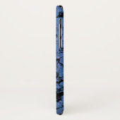 Coques Case-Mate iPhone motif en marbre bleu et noir (Dos/Gauche)