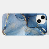Coques Case-Mate iPhone Motif en marbre bleu or unique iPhone / Android (Verso (horizontal))