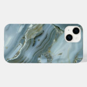Coques Case-Mate iPhone Motif en marbre gris bleu iPhone / Android (Verso (horizontal))