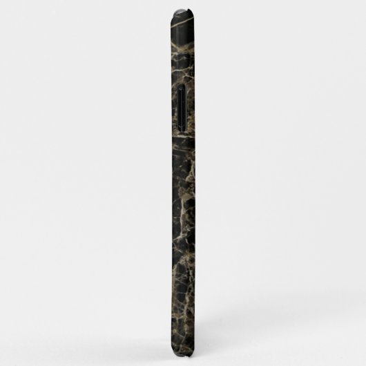 Coques Case-Mate iPhone Motif en marbre noir (Dos/Droite)