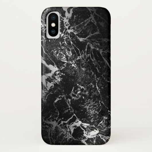 Coques Case-Mate iPhone motif en marbre noir et blanc (Dos)