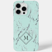 Coques Case-Mate iPhone Motif en marbre noir gris sur mesure en vert (Verso)